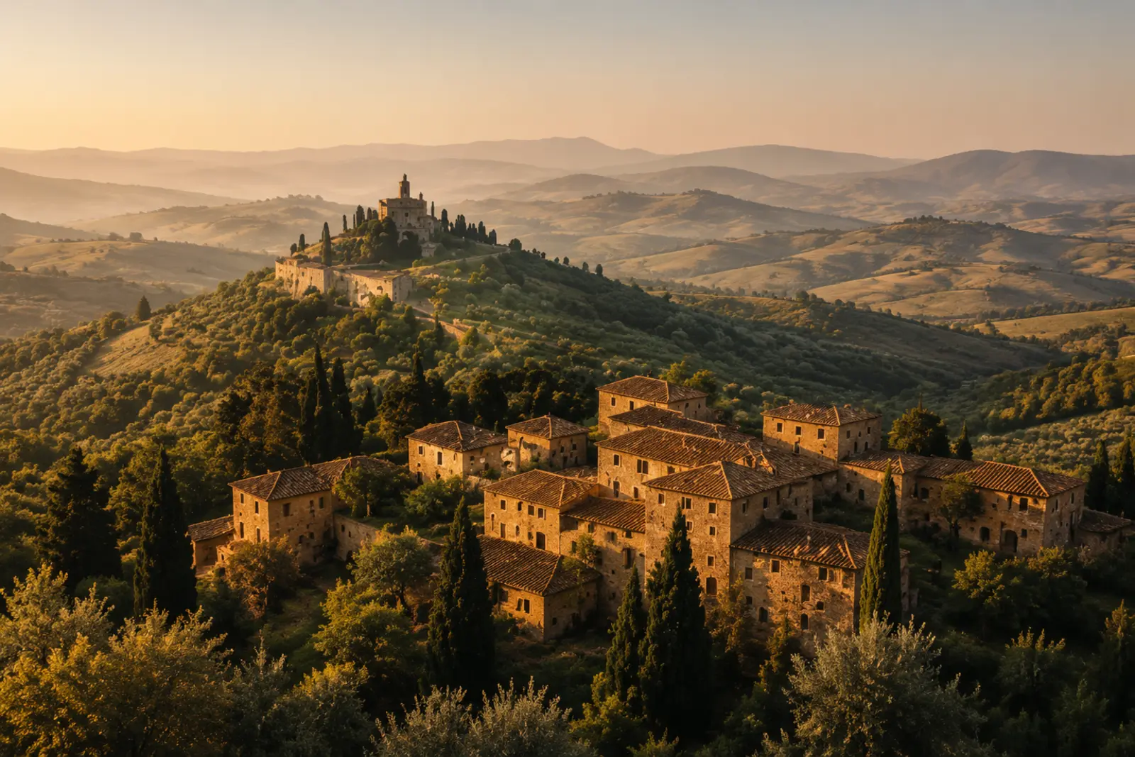 Borgo toscano illustrativo